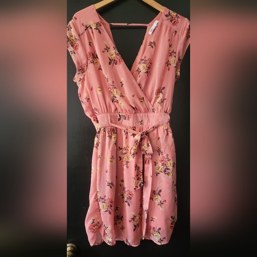 DR2, Dress, Size Medium, Coral Colored with Floral Print, from Nordstrom